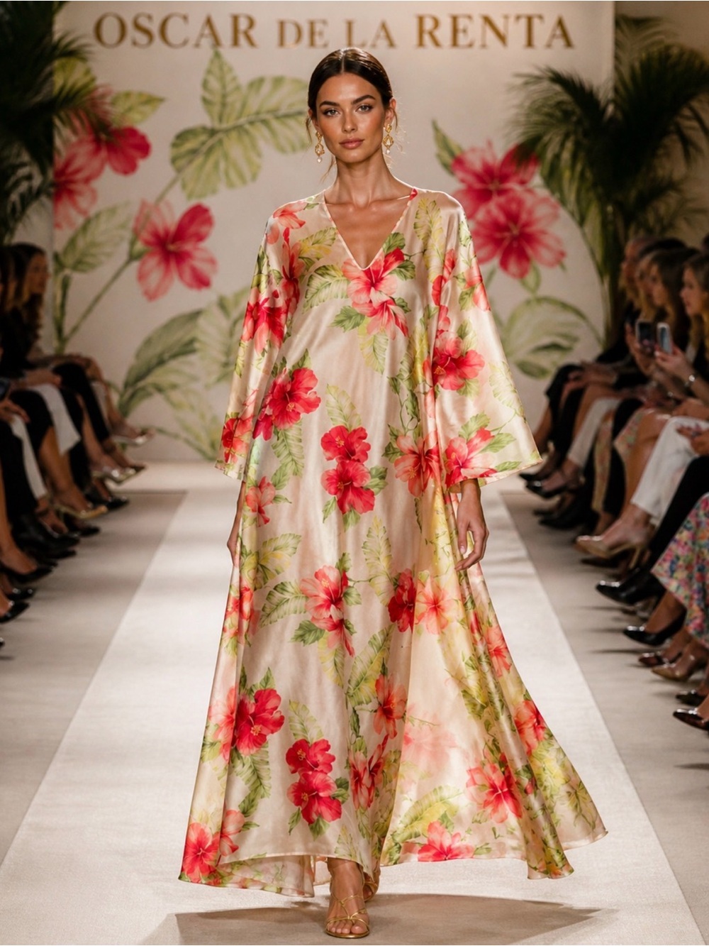 Oscar De La Renta Hibiscus Print kaftan / VOGUE VINTAGE MARKET